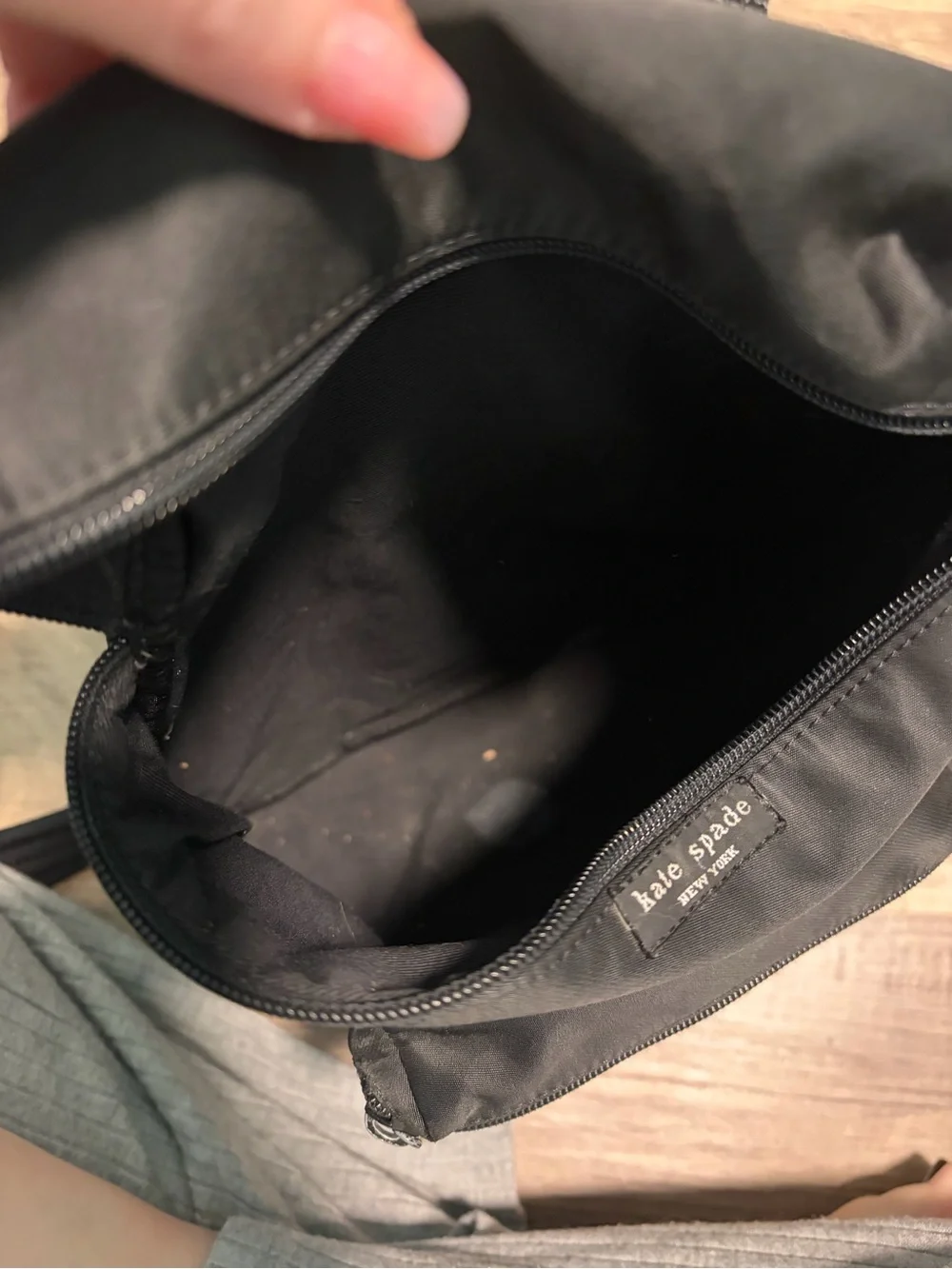 kate spade Black Nylon Backpack with Front Zip Pocket